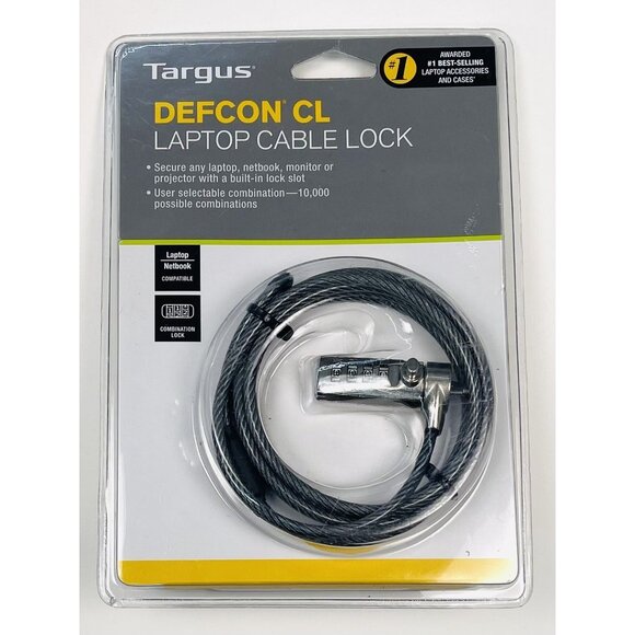 TARGUS Defcon CL Combination Lock Laptop Computer CABLE LOCK PA410U1 NIP NEW - Picture 1 of 2